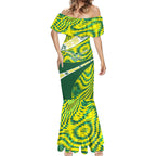 Personalised Australia Swimming Athlete Mermaid Dress Aboriginal Pattern Freestyle Swimmer Patriotic