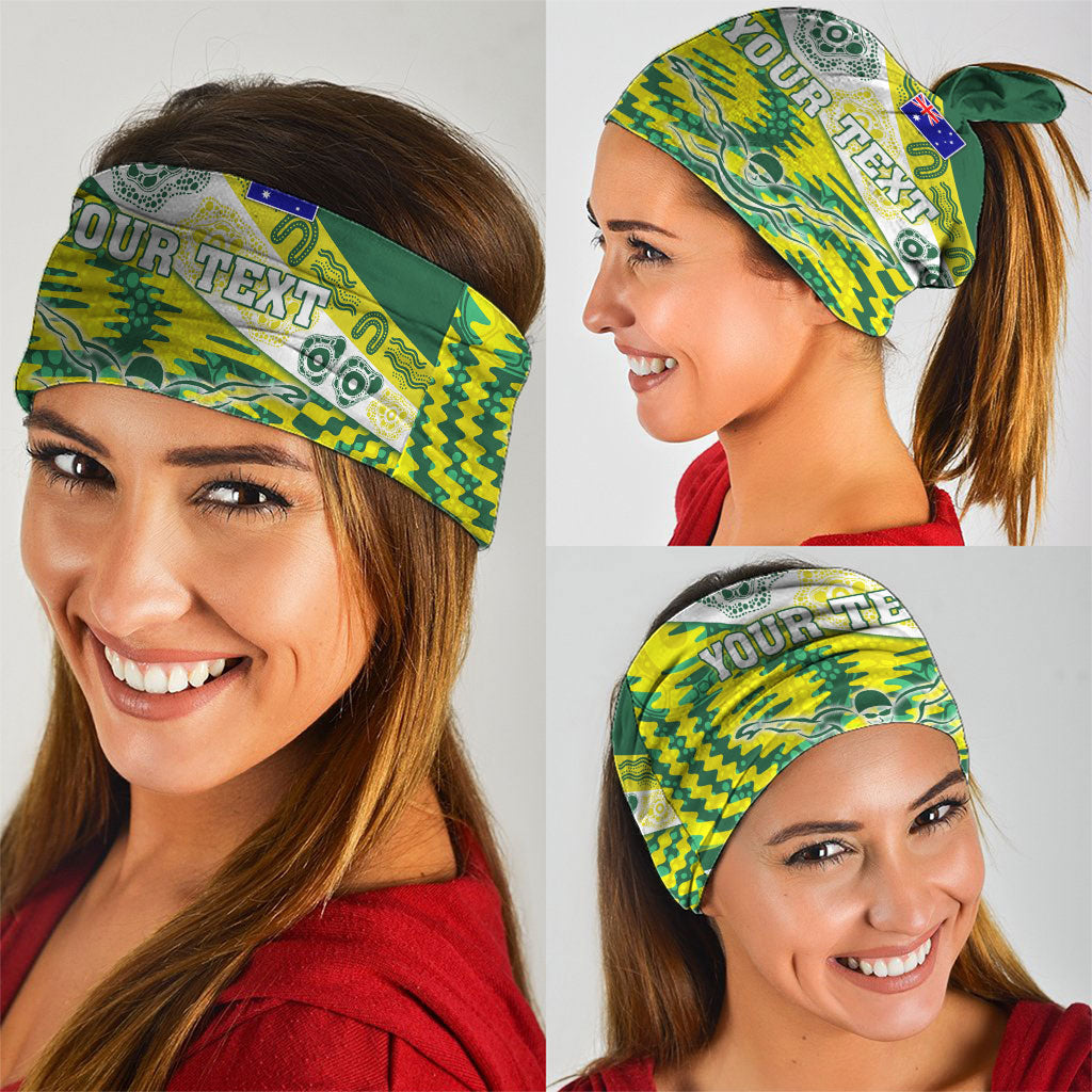 Personalised Australia Swimming Athlete Neck Gaiter Aboriginal Pattern Freestyle Swimmer Patriotic