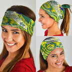 Personalised Australia Swimming Athlete Neck Gaiter Aboriginal Pattern Freestyle Swimmer Patriotic