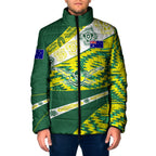 Personalised Australia Swimming Athlete Padded Jacket Aboriginal Pattern Freestyle Swimmer Patriotic
