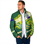 Personalised Australia Swimming Athlete Padded Jacket Aboriginal Pattern Freestyle Swimmer Patriotic