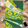Personalised Australia Swimming Athlete Puzzle Aboriginal Pattern Freestyle Swimmer Patriotic