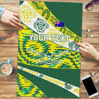 Personalised Australia Swimming Athlete Puzzle Aboriginal Pattern Freestyle Swimmer Patriotic