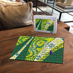 Personalised Australia Swimming Athlete Puzzle Aboriginal Pattern Freestyle Swimmer Patriotic