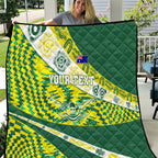 Personalised Australia Swimming Athlete Quilt Aboriginal Pattern Freestyle Swimmer Patriotic