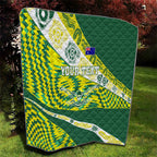 Personalised Australia Swimming Athlete Quilt Aboriginal Pattern Freestyle Swimmer Patriotic