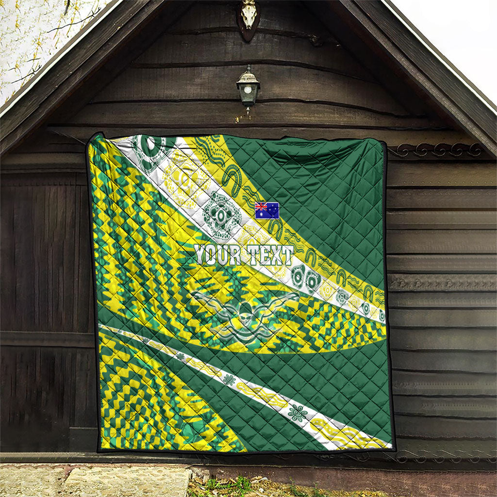 Personalised Australia Swimming Athlete Quilt Aboriginal Pattern Freestyle Swimmer Patriotic