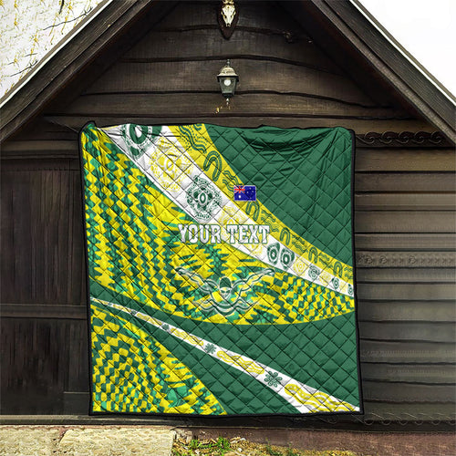 Personalised Australia Swimming Athlete Quilt Aboriginal Pattern Freestyle Swimmer Patriotic