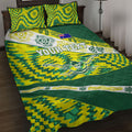 Personalised Australia Swimming Athlete Quilt Bed Set Aboriginal Pattern Freestyle Swimmer Patriotic