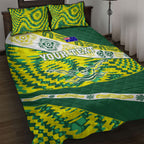 Personalised Australia Swimming Athlete Quilt Bed Set Aboriginal Pattern Freestyle Swimmer Patriotic
