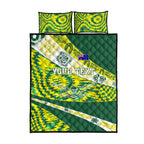 Personalised Australia Swimming Athlete Quilt Bed Set Aboriginal Pattern Freestyle Swimmer Patriotic