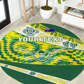Personalised Australia Swimming Athlete Round Carpet Aboriginal Pattern Freestyle Swimmer Patriotic