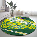 Personalised Australia Swimming Athlete Round Carpet Aboriginal Pattern Freestyle Swimmer Patriotic