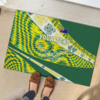 Personalised Australia Swimming Athlete Rubber Doormat Aboriginal Pattern Freestyle Swimmer Patriotic