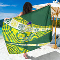 Personalised Australia Swimming Athlete Sarong Aboriginal Pattern Freestyle Swimmer Patriotic