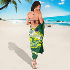 Personalised Australia Swimming Athlete Sarong Aboriginal Pattern Freestyle Swimmer Patriotic