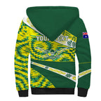 Personalised Australia Swimming Athlete Sherpa Hoodie Aboriginal Pattern Freestyle Swimmer Patriotic