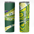 Personalised Australia Swimming Athlete Skinny Tumbler Aboriginal Pattern Freestyle Swimmer Patriotic