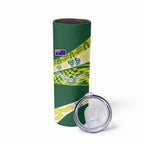 Personalised Australia Swimming Athlete Skinny Tumbler Aboriginal Pattern Freestyle Swimmer Patriotic