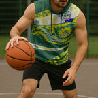 Personalised Australia Swimming Athlete Sleeveless Hoodie Aboriginal Pattern Freestyle Swimmer Patriotic