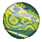 Personalised Australia Swimming Athlete Spare Tire Cover Aboriginal Pattern Freestyle Swimmer Patriotic