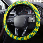 Australia Swimming Athlete Steering Wheel Cover Aboriginal Pattern Freestyle Swimmer Patriotic