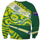 Personalised Australia Swimming Athlete Sweatshirt Aboriginal Pattern Freestyle Swimmer Patriotic