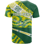 Personalised Australia Swimming Athlete T Shirt Aboriginal Pattern Freestyle Swimmer Patriotic