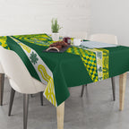 Personalised Australia Swimming Athlete Tablecloth Aboriginal Pattern Freestyle Swimmer Patriotic
