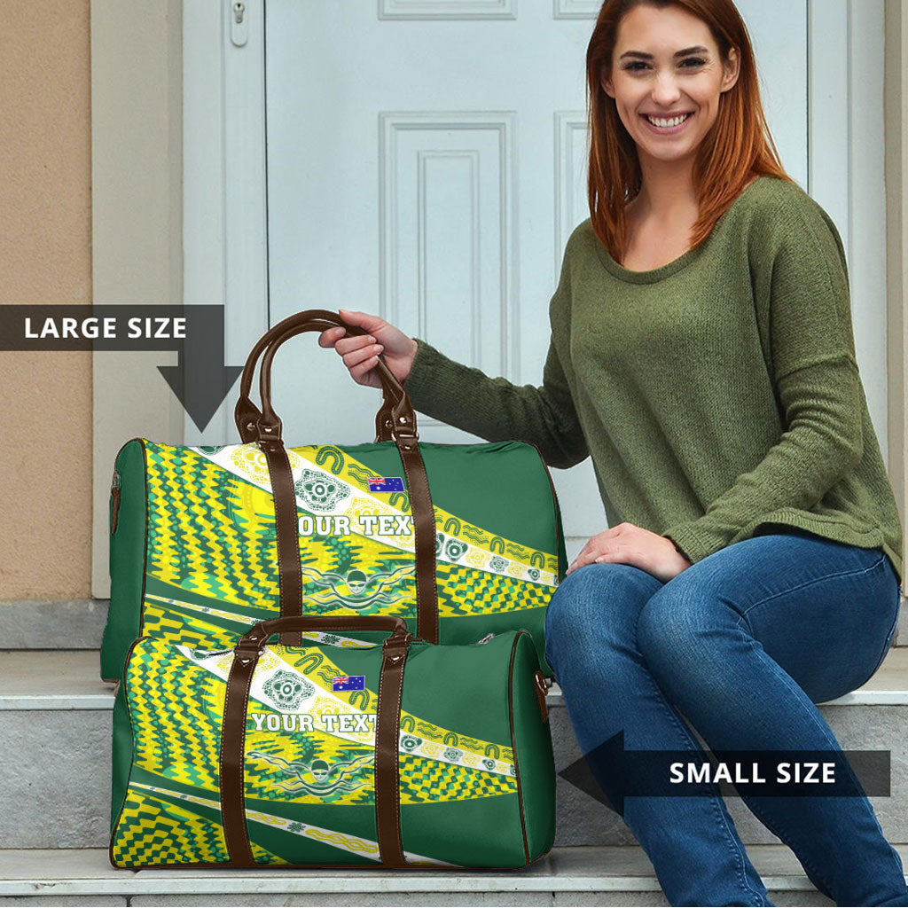 Personalised Australia Swimming Athlete Travel Bag Aboriginal Pattern Freestyle Swimmer Patriotic