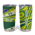 Personalised Australia Swimming Athlete Tumbler Cup Aboriginal Pattern Freestyle Swimmer Patriotic