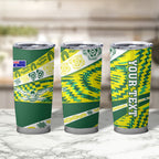 Personalised Australia Swimming Athlete Tumbler Cup Aboriginal Pattern Freestyle Swimmer Patriotic