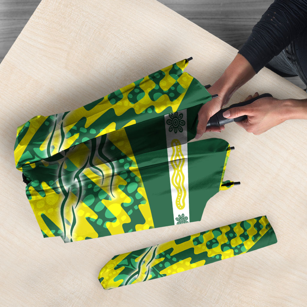 Personalised Australia Swimming Athlete Umbrella Aboriginal Pattern Freestyle Swimmer Patriotic