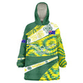 Personalised Australia Swimming Athlete Wearable Blanket Hoodie Aboriginal Pattern Freestyle Swimmer Patriotic