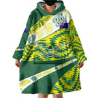 Personalised Australia Swimming Athlete Wearable Blanket Hoodie Aboriginal Pattern Freestyle Swimmer Patriotic