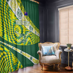 Personalised Australia Swimming Athlete Window Curtain Aboriginal Pattern Freestyle Swimmer Patriotic