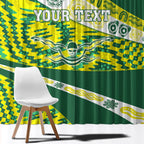 Personalised Australia Swimming Athlete Window Curtain Aboriginal Pattern Freestyle Swimmer Patriotic