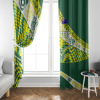 Personalised Australia Swimming Athlete Window Curtain Aboriginal Pattern Freestyle Swimmer Patriotic