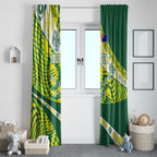 Personalised Australia Swimming Athlete Window Curtain Aboriginal Pattern Freestyle Swimmer Patriotic