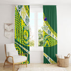 Personalised Australia Swimming Athlete Window Curtain Aboriginal Pattern Freestyle Swimmer Patriotic