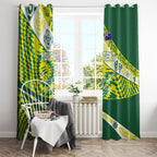 Personalised Australia Swimming Athlete Window Curtain Aboriginal Pattern Freestyle Swimmer Patriotic