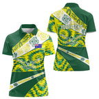 Personalised Australia Swimming Athlete Women Polo Shirt Aboriginal Pattern Freestyle Swimmer Patriotic