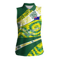 Personalised Australia Swimming Athlete Women Sleeveless Polo Shirt Aboriginal Pattern Freestyle Swimmer Patriotic