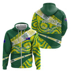 Personalised Australia Swimming Athlete Zip Hoodie Aboriginal Pattern Freestyle Swimmer Patriotic