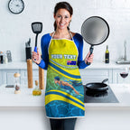 Personalized Australia Water Polo Swimmer Apron Dynamic Swimmer With Wave Pattern And National Colors