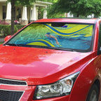 Personalized Australia Water Polo Swimmer Auto Sun Shade Dynamic Swimmer With Wave Pattern And National Colors