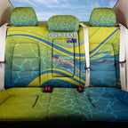 Personalized Australia Water Polo Swimmer Back Car Seat Cover Dynamic Swimmer With Wave Pattern And National Colors