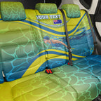 Personalized Australia Water Polo Swimmer Back Car Seat Cover Dynamic Swimmer With Wave Pattern And National Colors