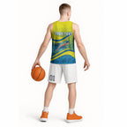 Personalized Australia Water Polo Swimmer Basketball Jersey Dynamic Swimmer With Wave Pattern And National Colors