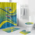 Personalized Australia Water Polo Swimmer Bathroom Set Dynamic Swimmer With Wave Pattern And National Colors